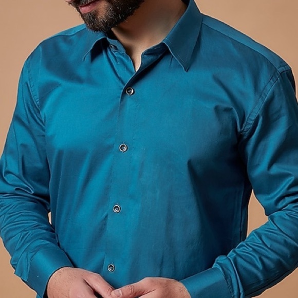 Geoffrey Beene Blue Classic Fit Wrinkle Free Shirt Size 16.5 & 32/33 Workwear - Picture 2 of 7